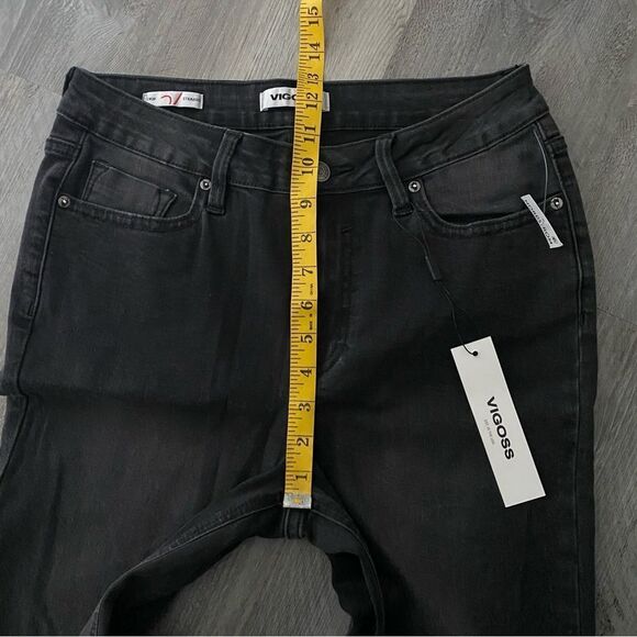 VIGOSS Jeans Stevie Crop Straight Black Distressed 27 Waist NEW - Picture 10 of 12